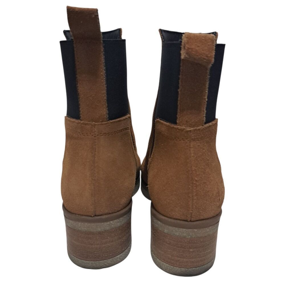 Avellini Chelsea Western Leather Suede Slip On Chic Boots Size 9.5 Cognac Brown - Picture 4 of 12